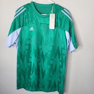 Adidas Tiro Home Jersey in Court Green and Blue Dawn NWT Size Large